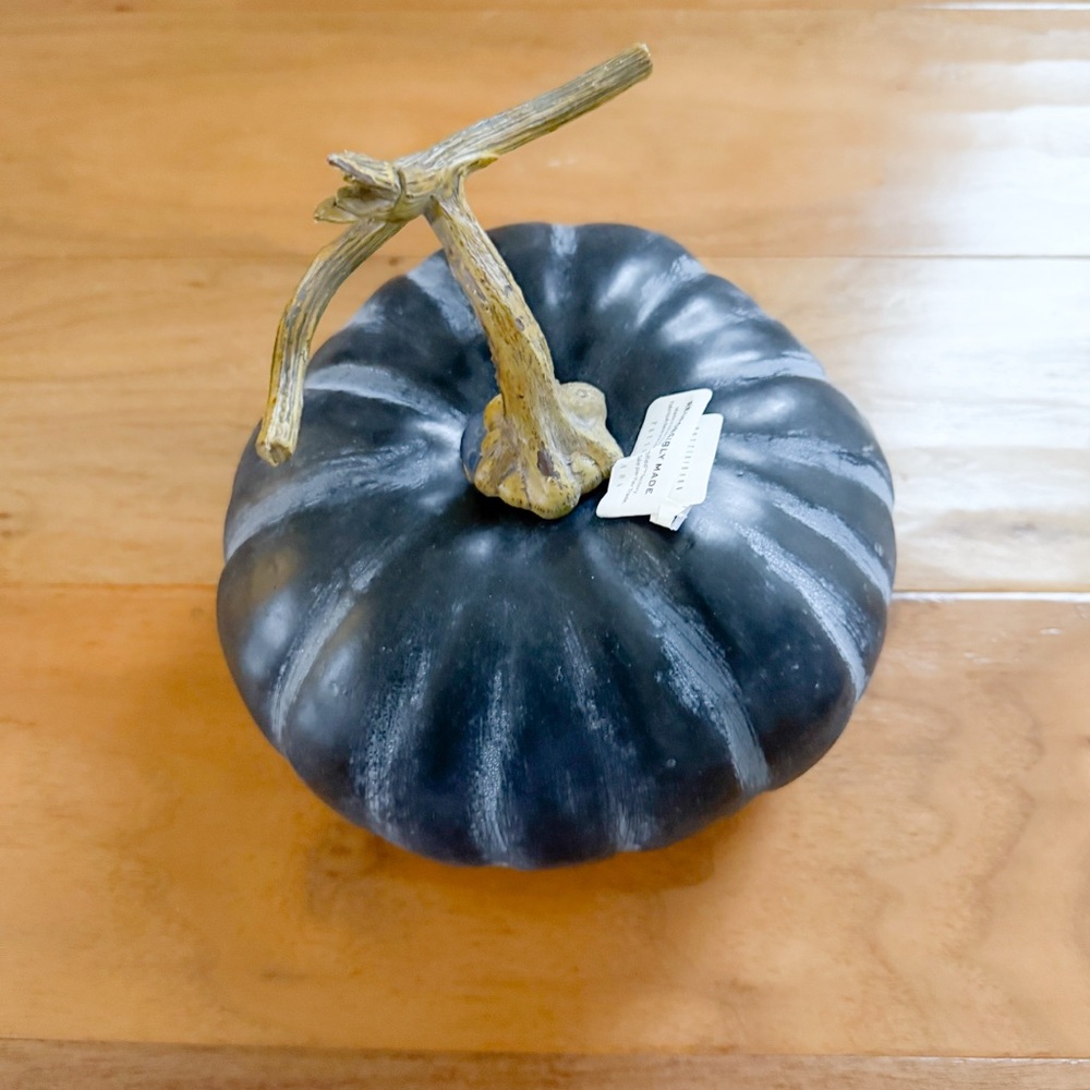 Brand New Pottery Barn Black Faux Pumpkin, NWT - Picture 3 of 3